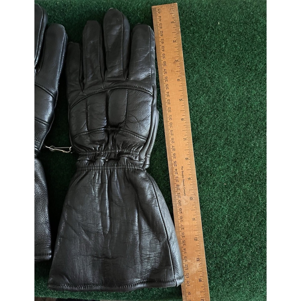 Aris Softan Leather Ski Gloves Mens Small Brown Cotton Fleece Lined Vintage - Picture 11 of 15